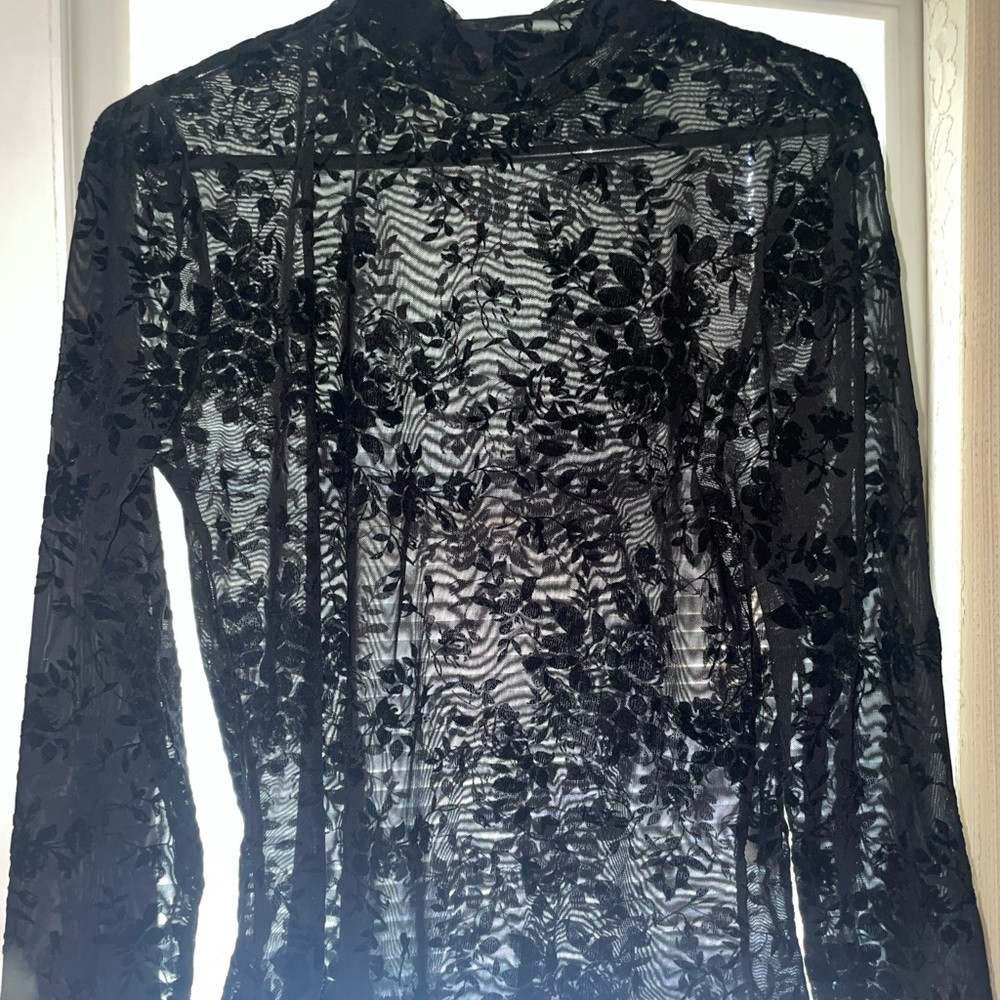Mesh floral blouse